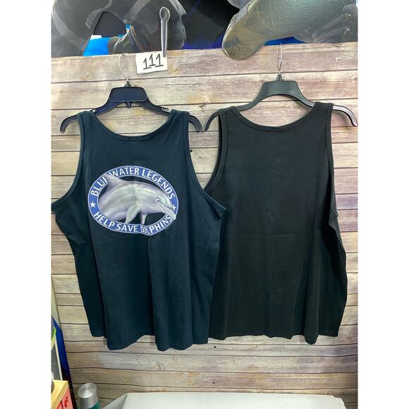 Vintage Australian Gold / Dolphins Black Tank Top Tanning Products Beach 90s - Picture 2 of 11